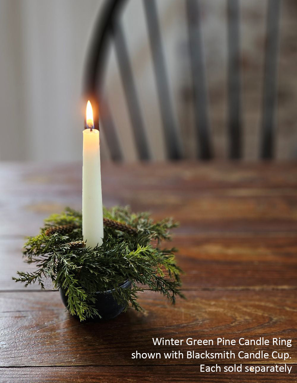 Winter Green Pine Candle Ring