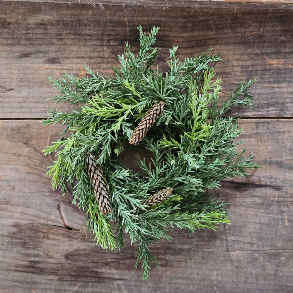 Winter Green Pine Candle Ring