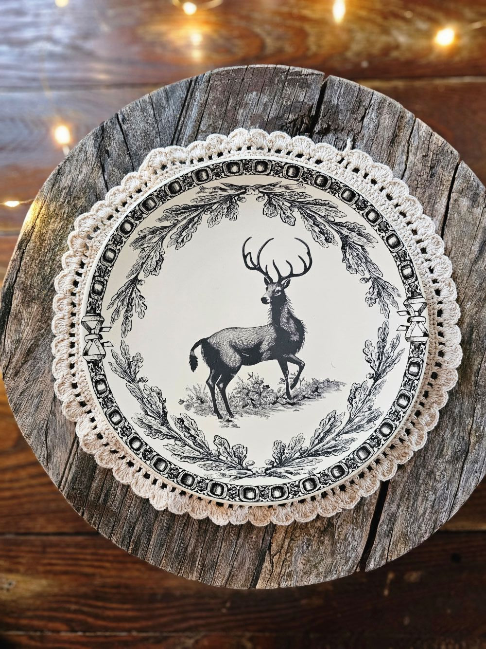 Vintage Style Deer Plate
